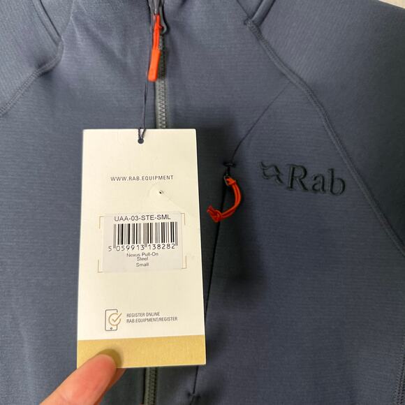 RAB Nexus Men's Small 1/2 Zip Wool Blend Steel‎ Gray Pullover Hiking Outdoor NWT - Picture 3 of 6